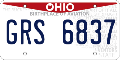 OH license plate GRS6837