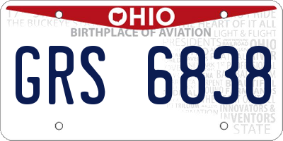 OH license plate GRS6838