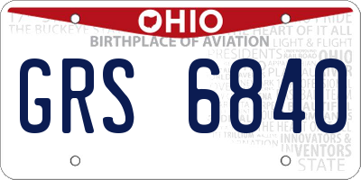 OH license plate GRS6840
