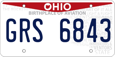 OH license plate GRS6843