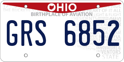 OH license plate GRS6852