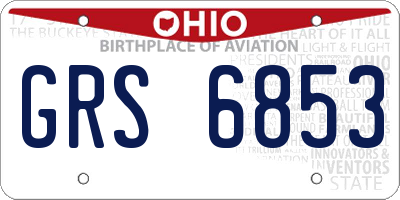 OH license plate GRS6853