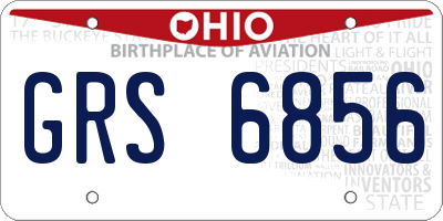OH license plate GRS6856