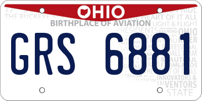 OH license plate GRS6881