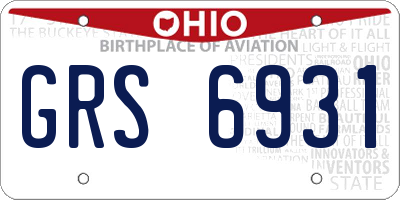 OH license plate GRS6931