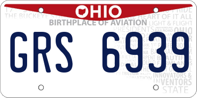 OH license plate GRS6939
