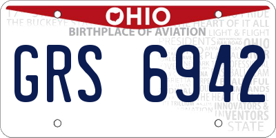 OH license plate GRS6942