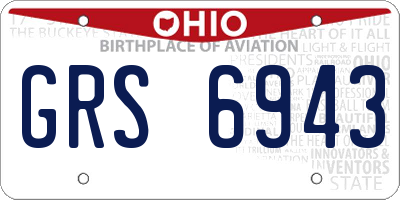 OH license plate GRS6943