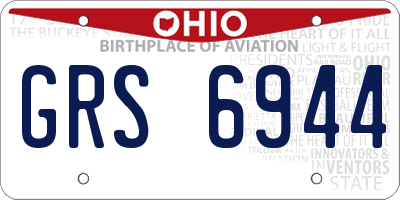 OH license plate GRS6944