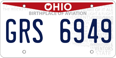 OH license plate GRS6949