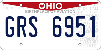 OH license plate GRS6951