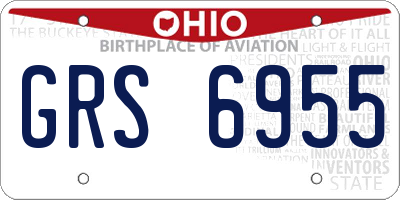OH license plate GRS6955