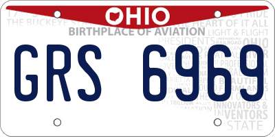 OH license plate GRS6969