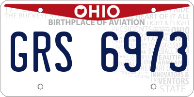 OH license plate GRS6973