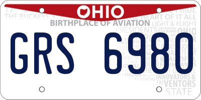 OH license plate GRS6980