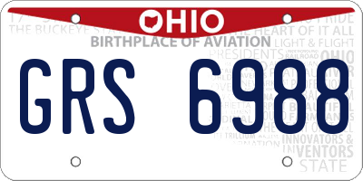 OH license plate GRS6988