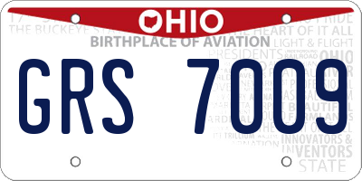 OH license plate GRS7009
