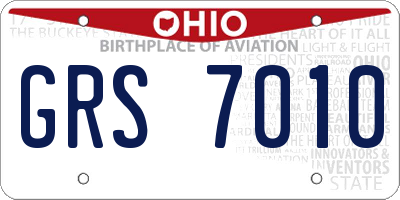 OH license plate GRS7010