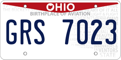 OH license plate GRS7023