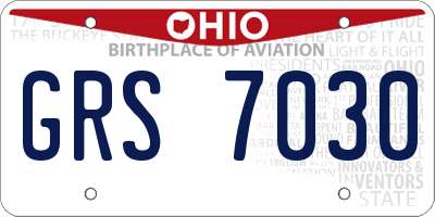OH license plate GRS7030