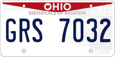 OH license plate GRS7032