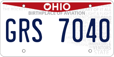 OH license plate GRS7040