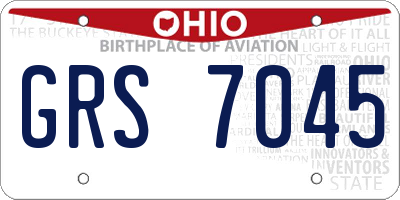 OH license plate GRS7045