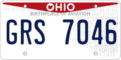OH license plate GRS7046