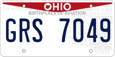 OH license plate GRS7049