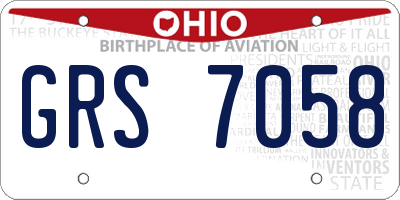 OH license plate GRS7058