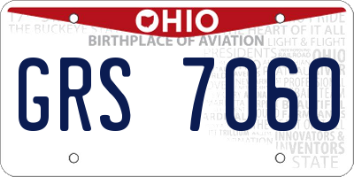 OH license plate GRS7060
