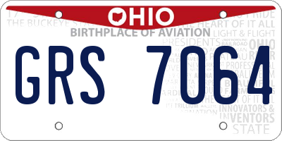 OH license plate GRS7064