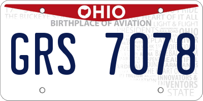 OH license plate GRS7078