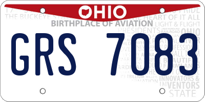 OH license plate GRS7083