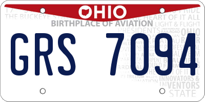 OH license plate GRS7094