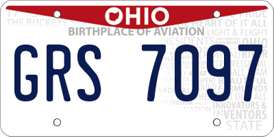 OH license plate GRS7097