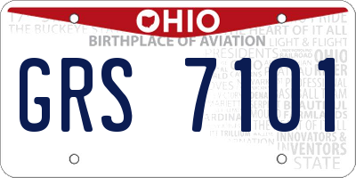 OH license plate GRS7101