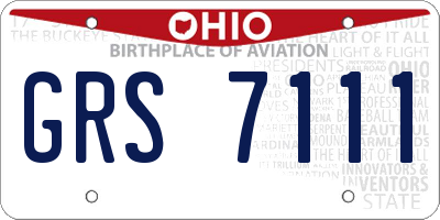 OH license plate GRS7111
