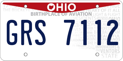 OH license plate GRS7112