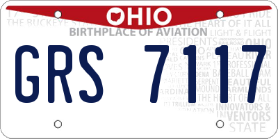 OH license plate GRS7117