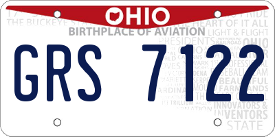 OH license plate GRS7122