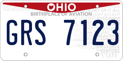 OH license plate GRS7123