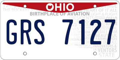 OH license plate GRS7127