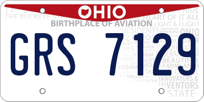 OH license plate GRS7129
