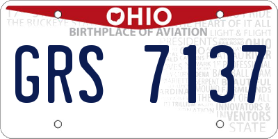 OH license plate GRS7137