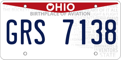 OH license plate GRS7138
