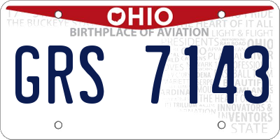 OH license plate GRS7143