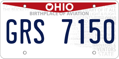 OH license plate GRS7150