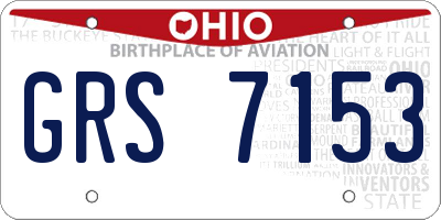 OH license plate GRS7153