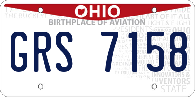 OH license plate GRS7158